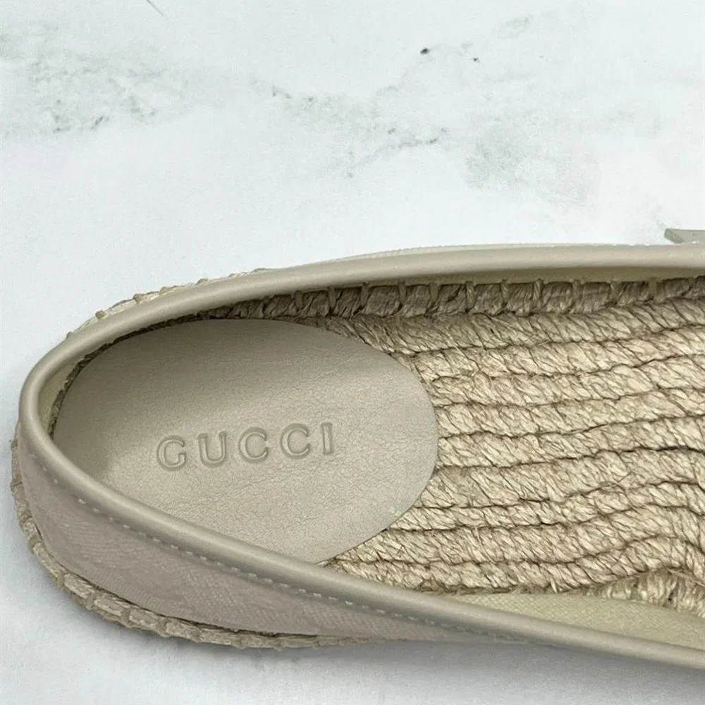 💛SOLD🖤 Gucci GG Monogram Canvas Espadrilles Beige - Picture 5 of 7
